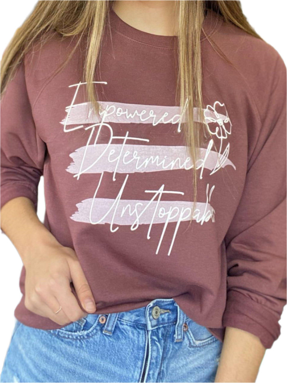 Empowered Determined Unstoppable Sweatshirt-ask apparel wholesale