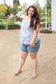 Periwinkle Blooms Ruffled Tank