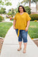 Spirited Front Tie Top in Mustard