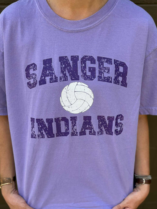 DISTRESSED VOLLEYBALL TEE