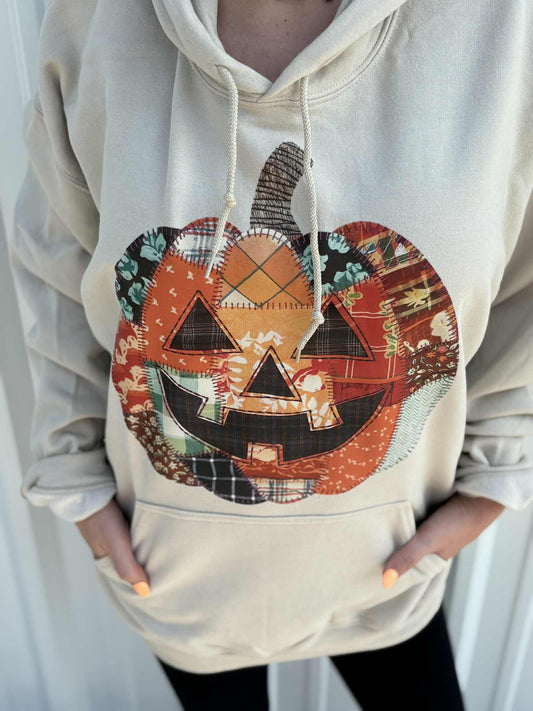 PATCHWORK PUMPKIN HOODIE