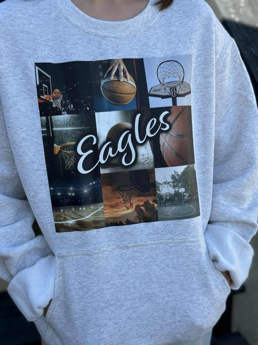 BASKETBALL COLLAGE POCKET SWEATSHIRT