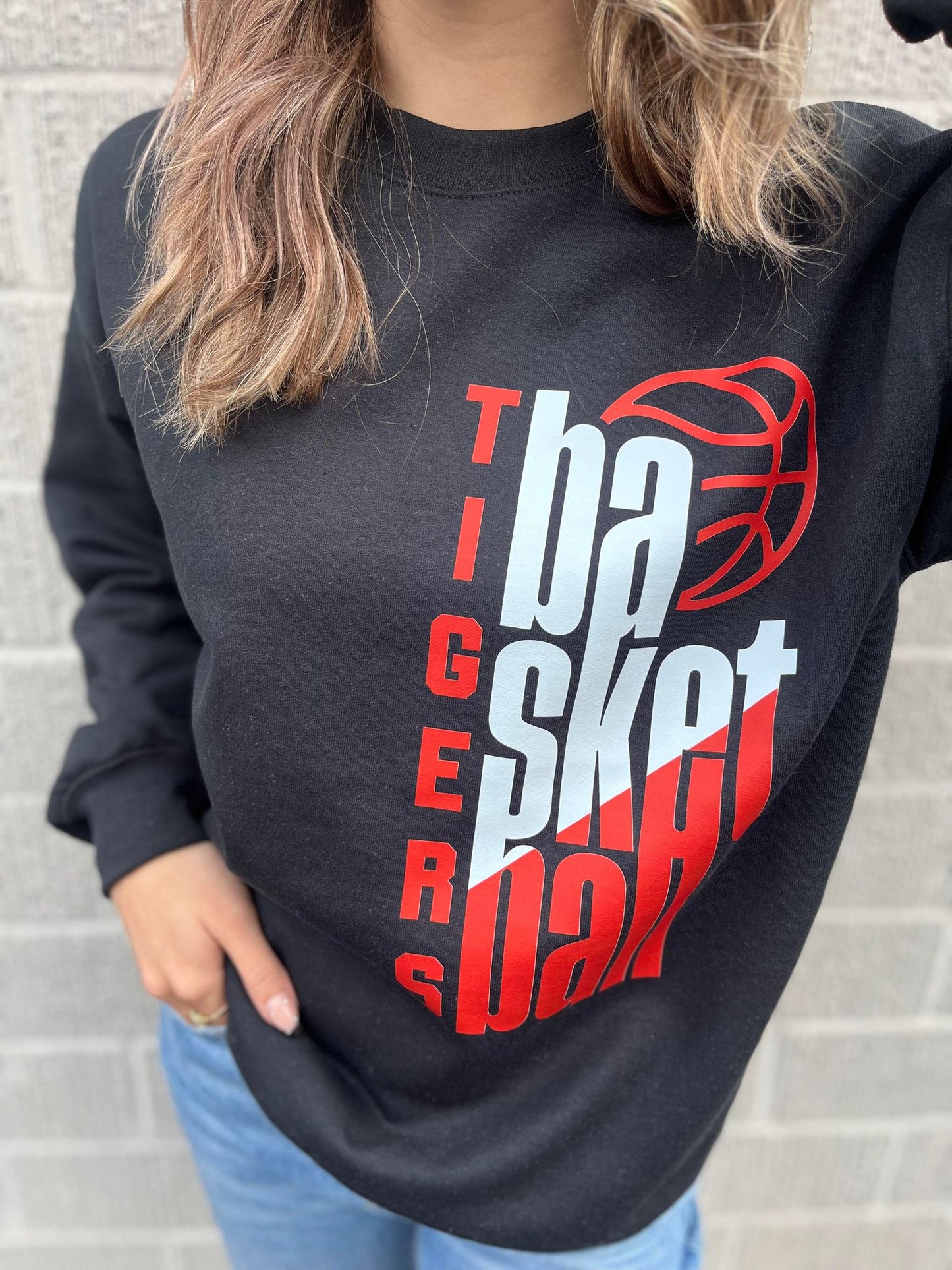 Custom Basketball Off Center Sweatshirt