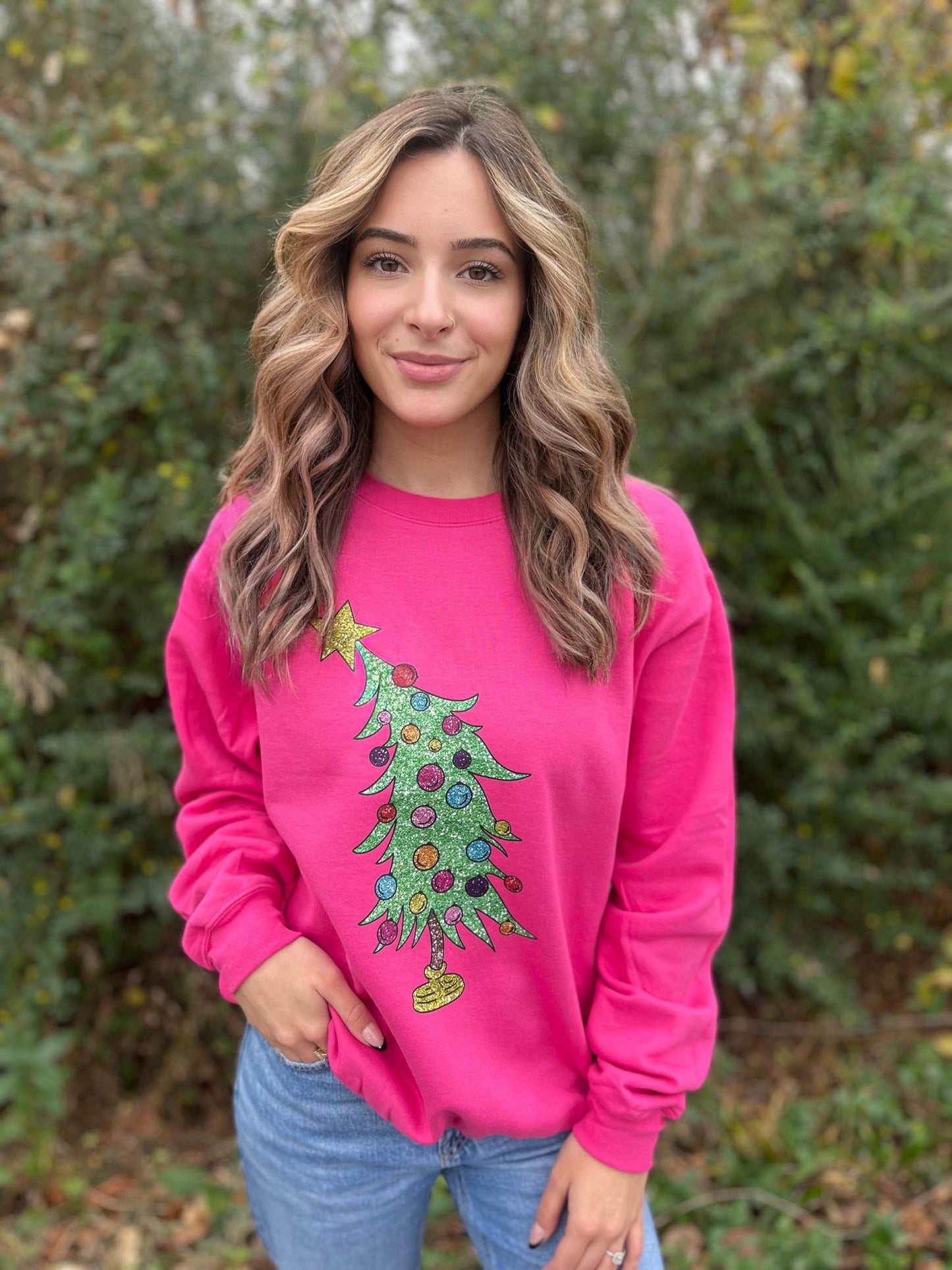 Glitter Tilted Tree Sweatshirt