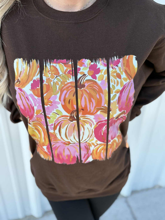 PUMPKIN BRUSHTROKE SWEATSHIRT