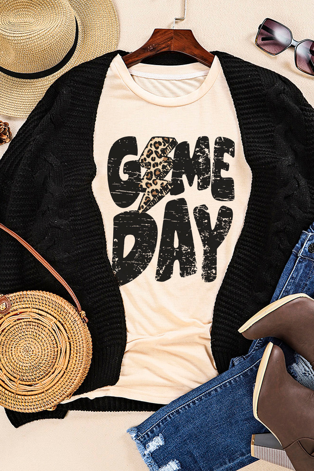 Khaki Game Day Football Season Trendy T Shirt