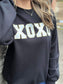 XOXO Faux Patch Black Sweatshirt