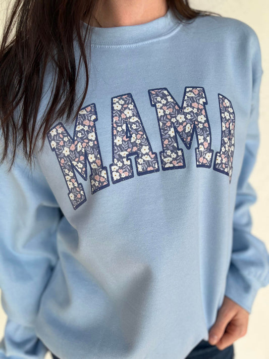 Blue Floral Mama Sweatshirt