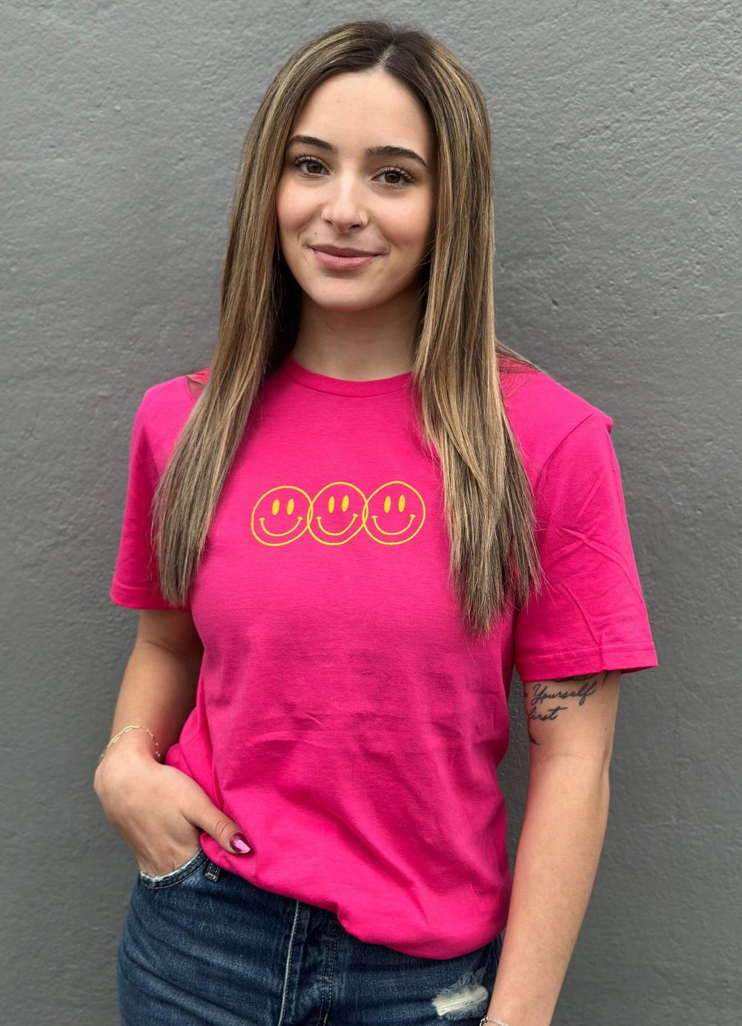 Look For Something Positive Pink Tee