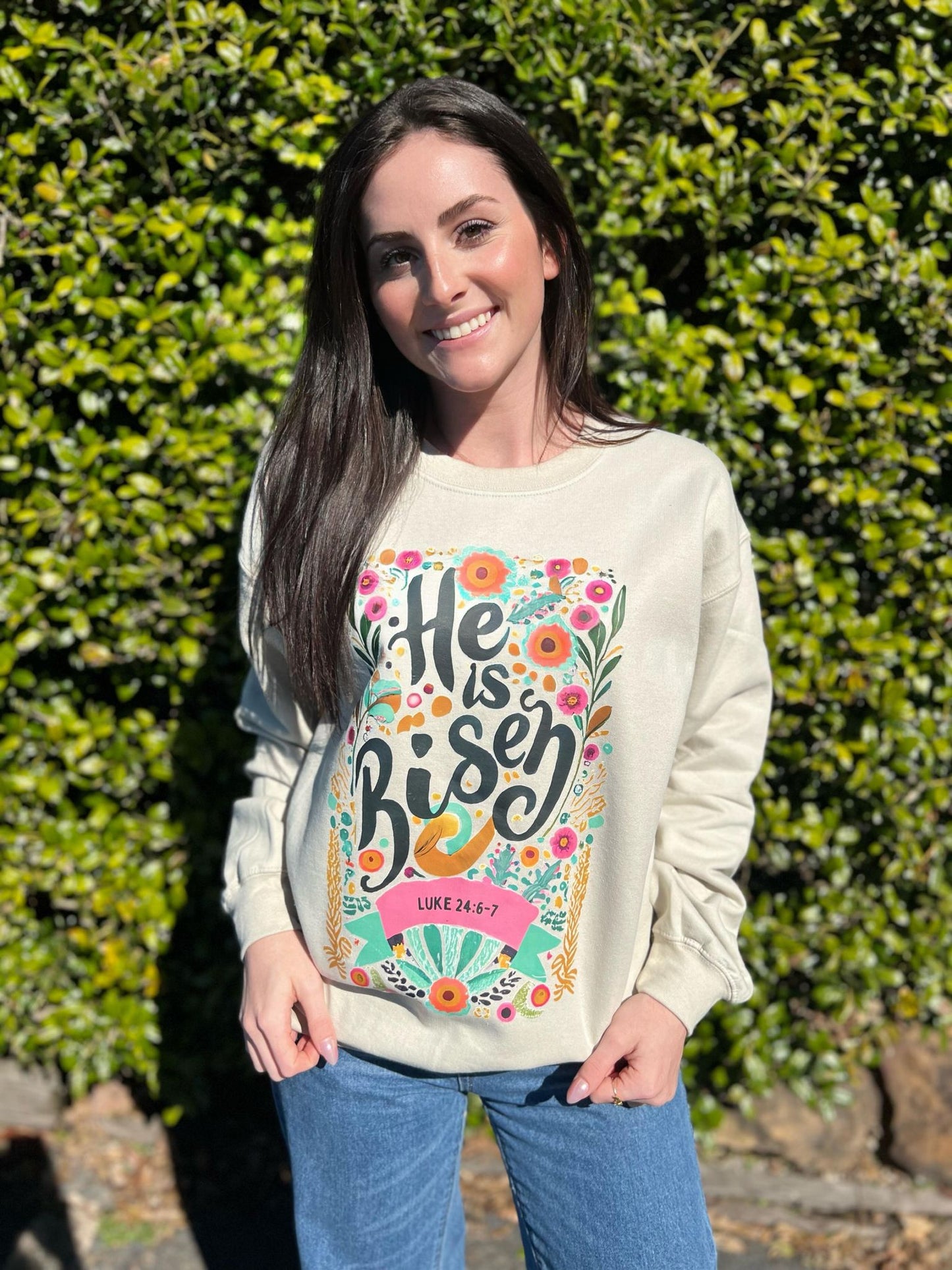 He Is Risen Floral Sweatshirt