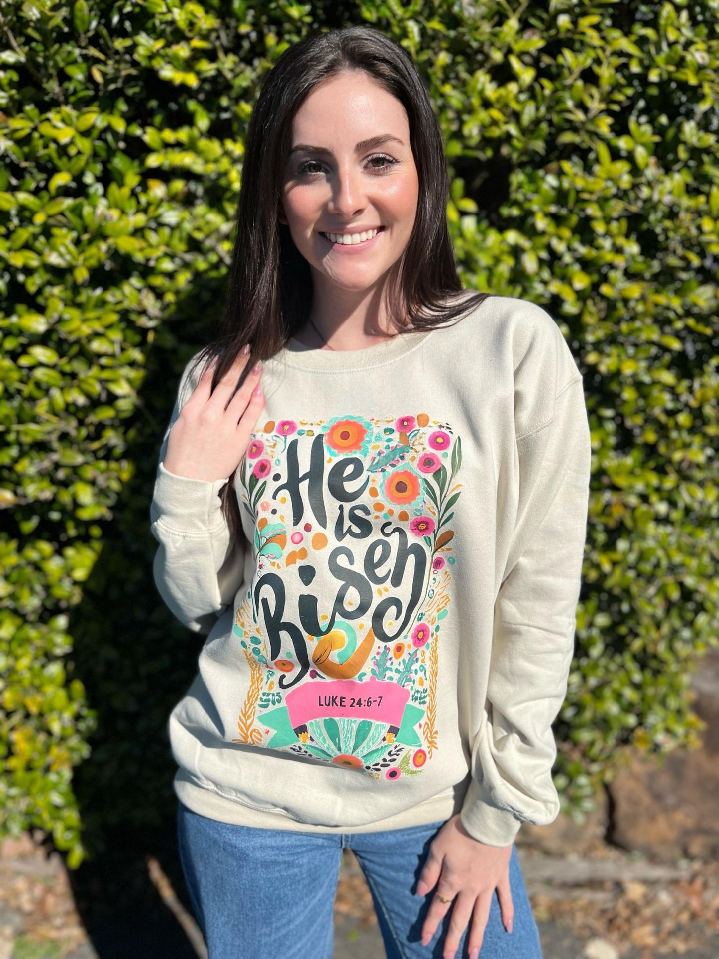 He Is Risen Floral Sweatshirt