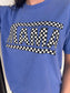 Blue Checkered Mama Tee