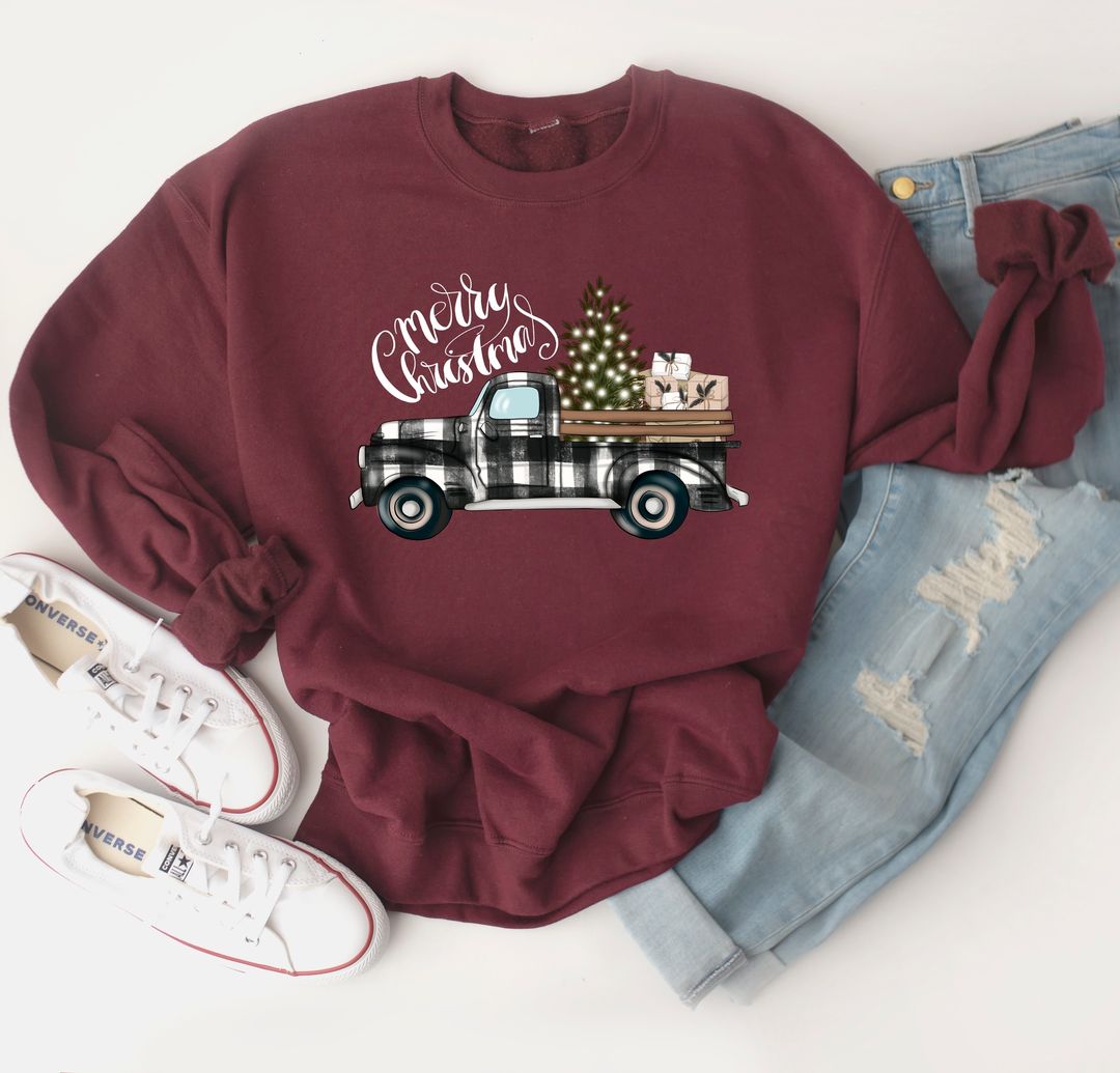 Merry Christmas Farm Truck Sweatshirt