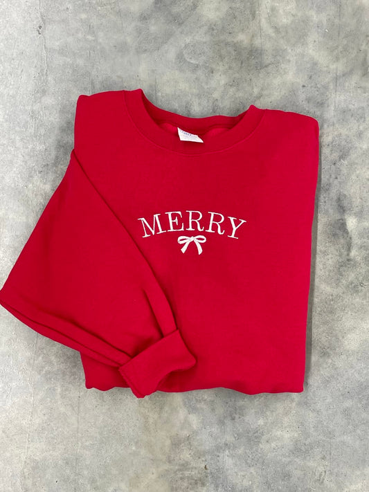 Merry Embroidery Crewneck