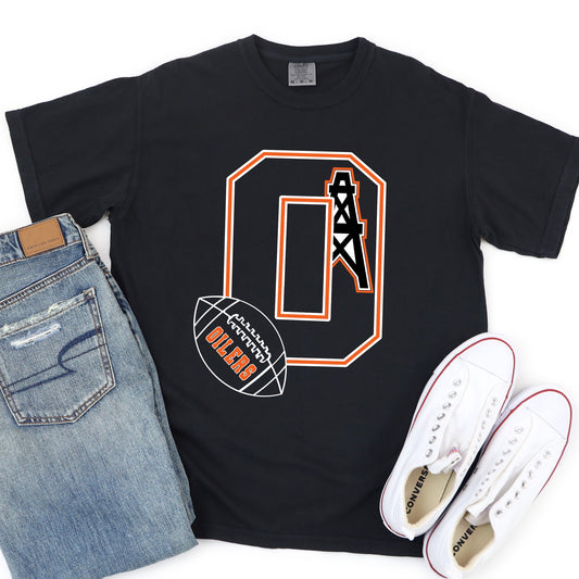 OUTLINED LETTER FOOTBALL TEE