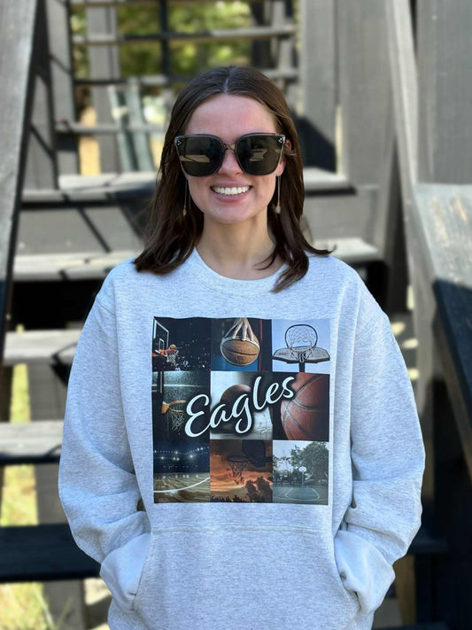 BASKETBALL COLLAGE POCKET SWEATSHIRT