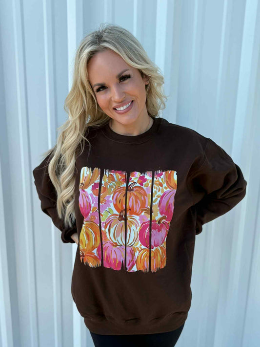 PUMPKIN BRUSHTROKE SWEATSHIRT