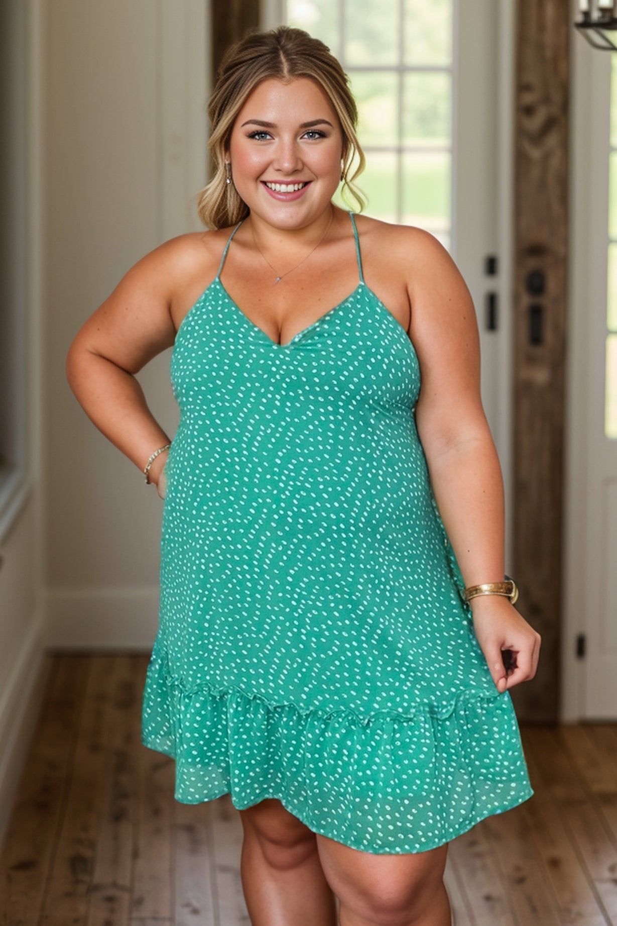 Braided Swing Dress - Mint