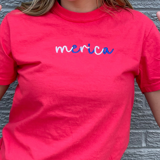 Merica Embroidered Tee