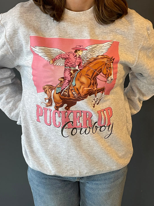 PUCKER UP COWBOY SWEATSHIRT