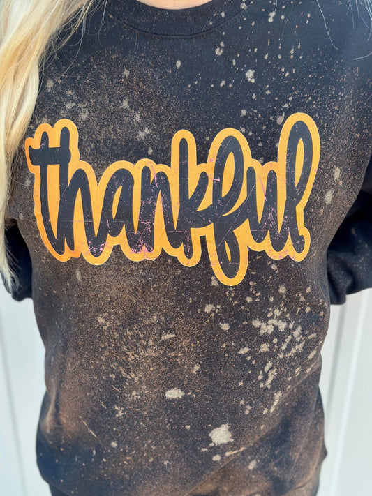THANKFUL BLEACHED CREWNECK