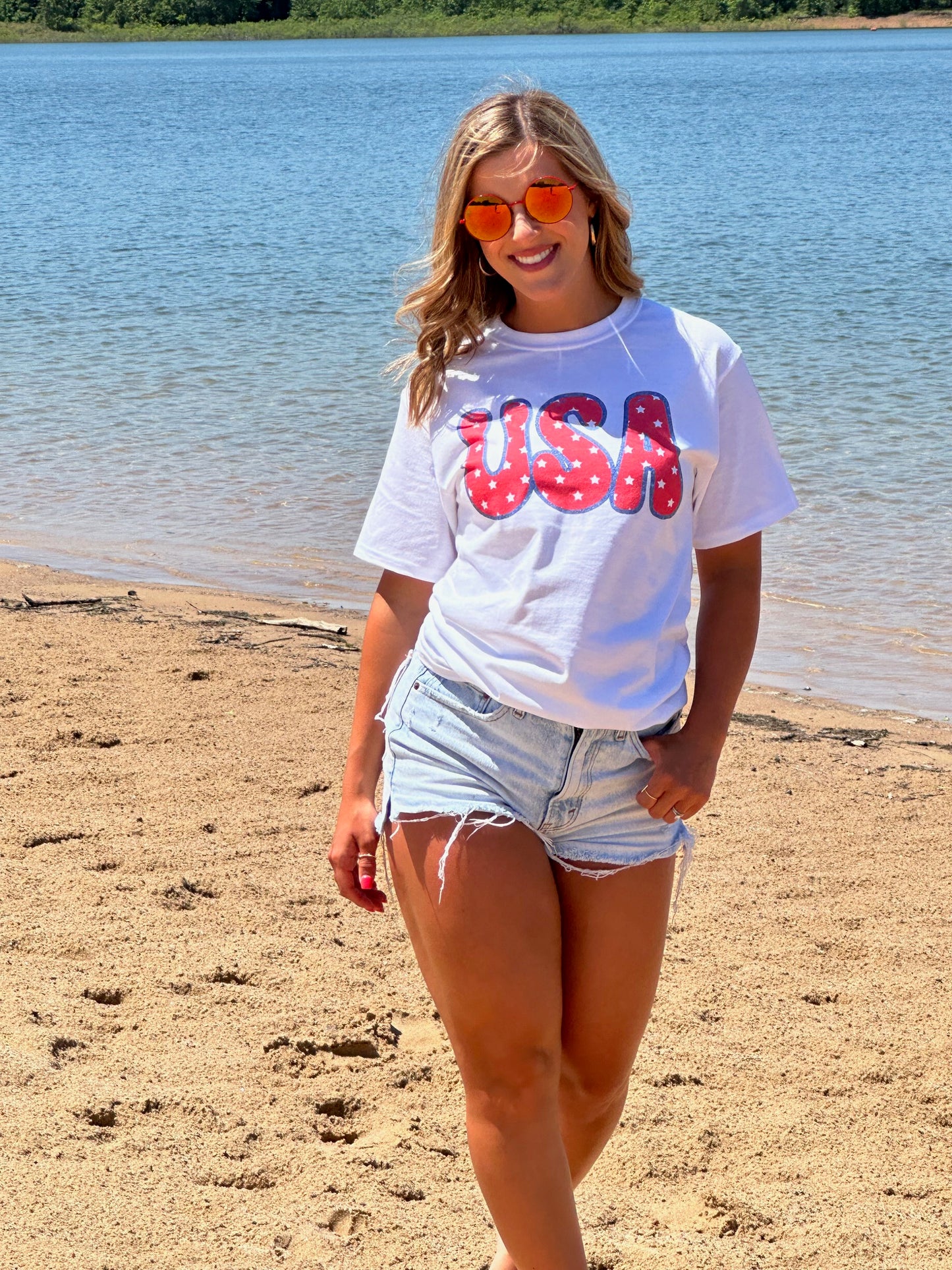 Bubble Letter USA Tee