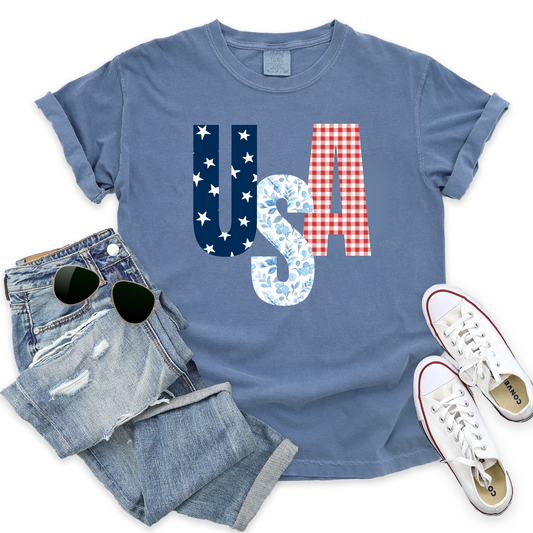 USA Patchwork Tee