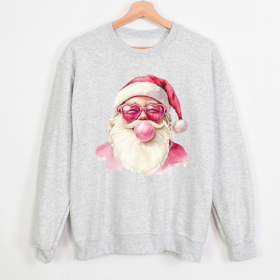 Santa Blowing Bubble Gum Sweatshirt