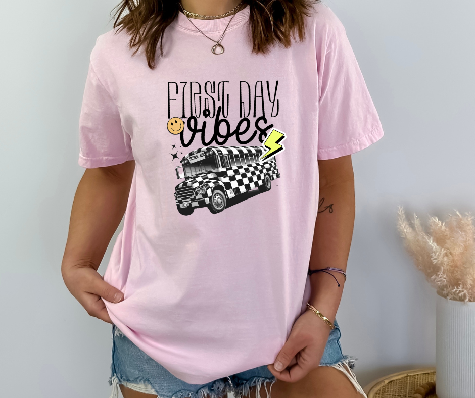 Checkered First Day Vibes Tee (ADULT + YOUTH)