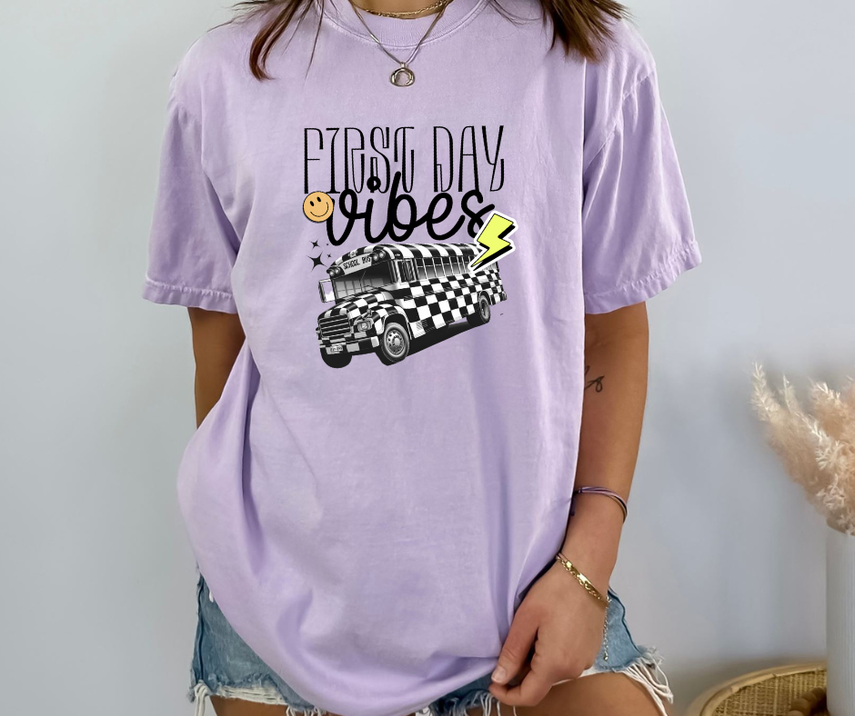 Checkered First Day Vibes Tee (ADULT + YOUTH)