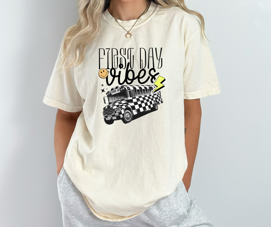 Checkered First Day Vibes Tee (ADULT + YOUTH)