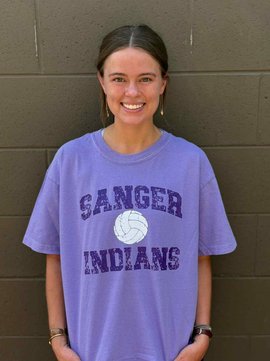 DISTRESSED VOLLEYBALL TEE