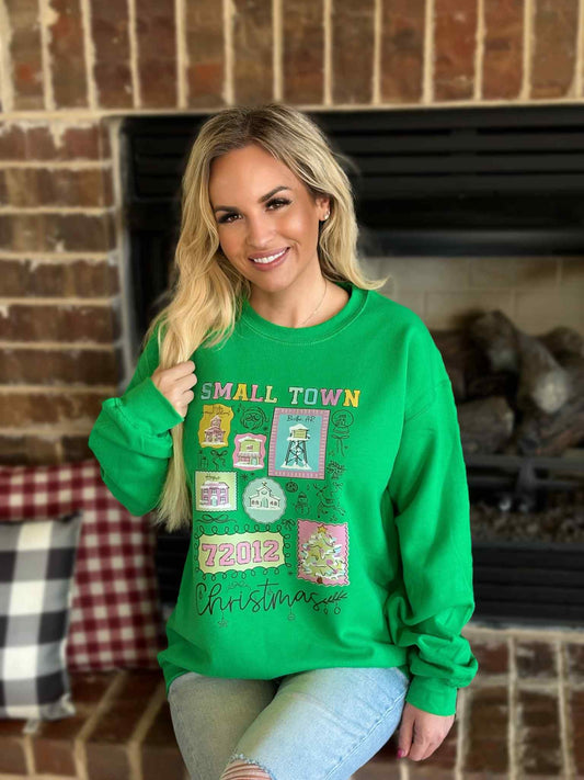 CUSTOM SMALL TOWN CHRISTMAS SWEATSHIRT