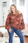 Rustic Floral Bell Sleeve Top