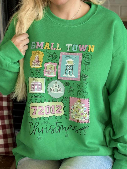 CUSTOM SMALL TOWN CHRISTMAS SWEATSHIRT