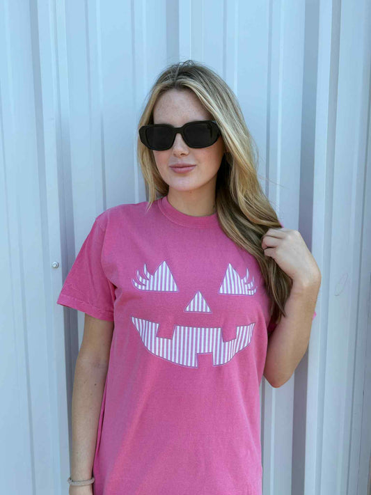 JACK-O'-LANTERN FACE TEE- CRUNCHBERRY