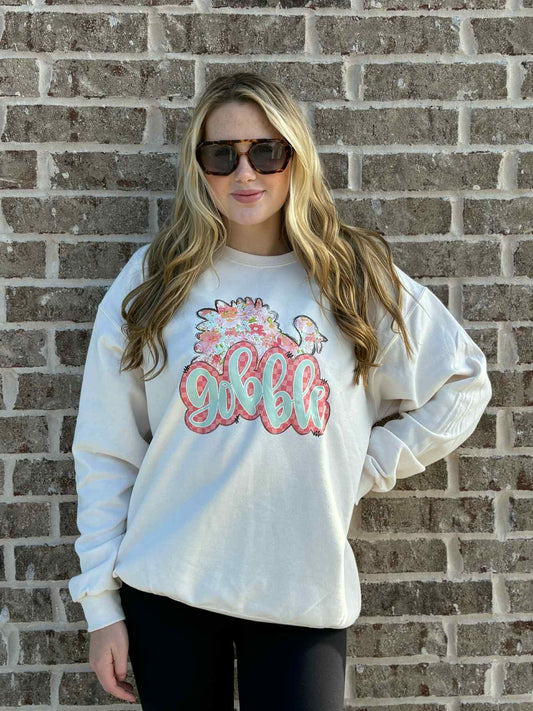 FLORAL GOBBLE SWEATSHIRT