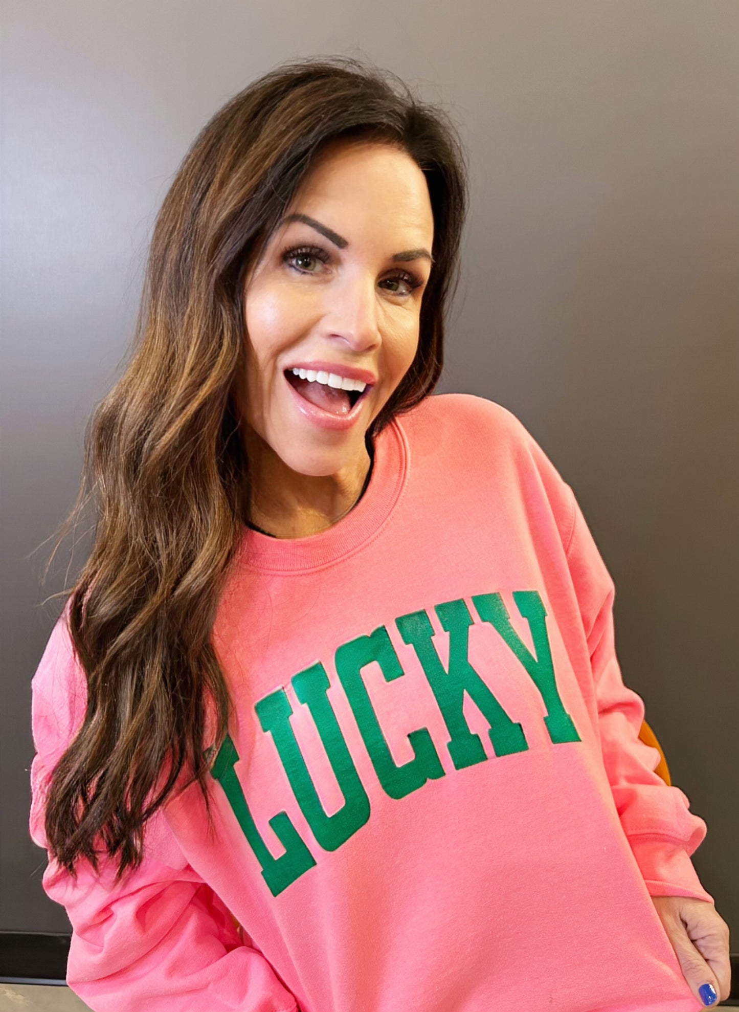 PINK & GREEN LUCKY SWEATSHIRT