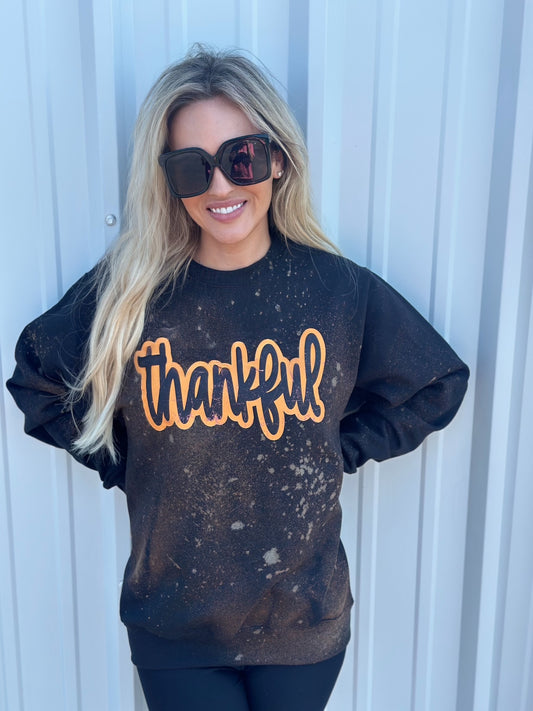 THANKFUL BLEACHED CREWNECK