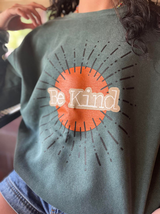 Be Kind Sunburst Sweatshirt-ask apparel wholesale