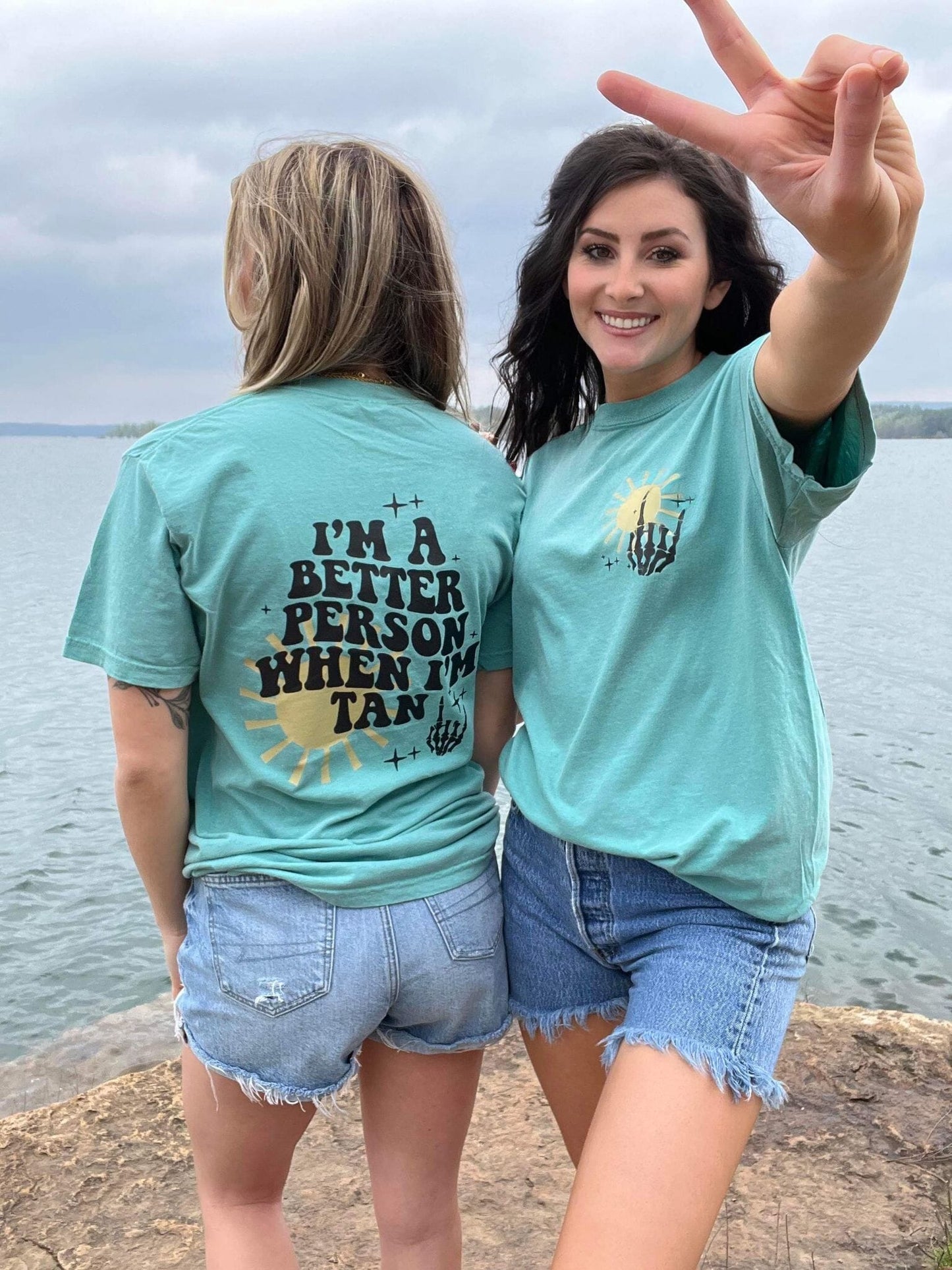 Better When I'm Tan Tee - Seafoam ask apparel wholesale 