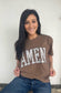 Brown Leopard Amen Tee ask apparel wholesale 