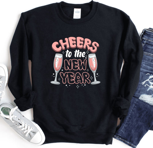 Cheers To The New Year Sweatshirt-ask apparel wholesale