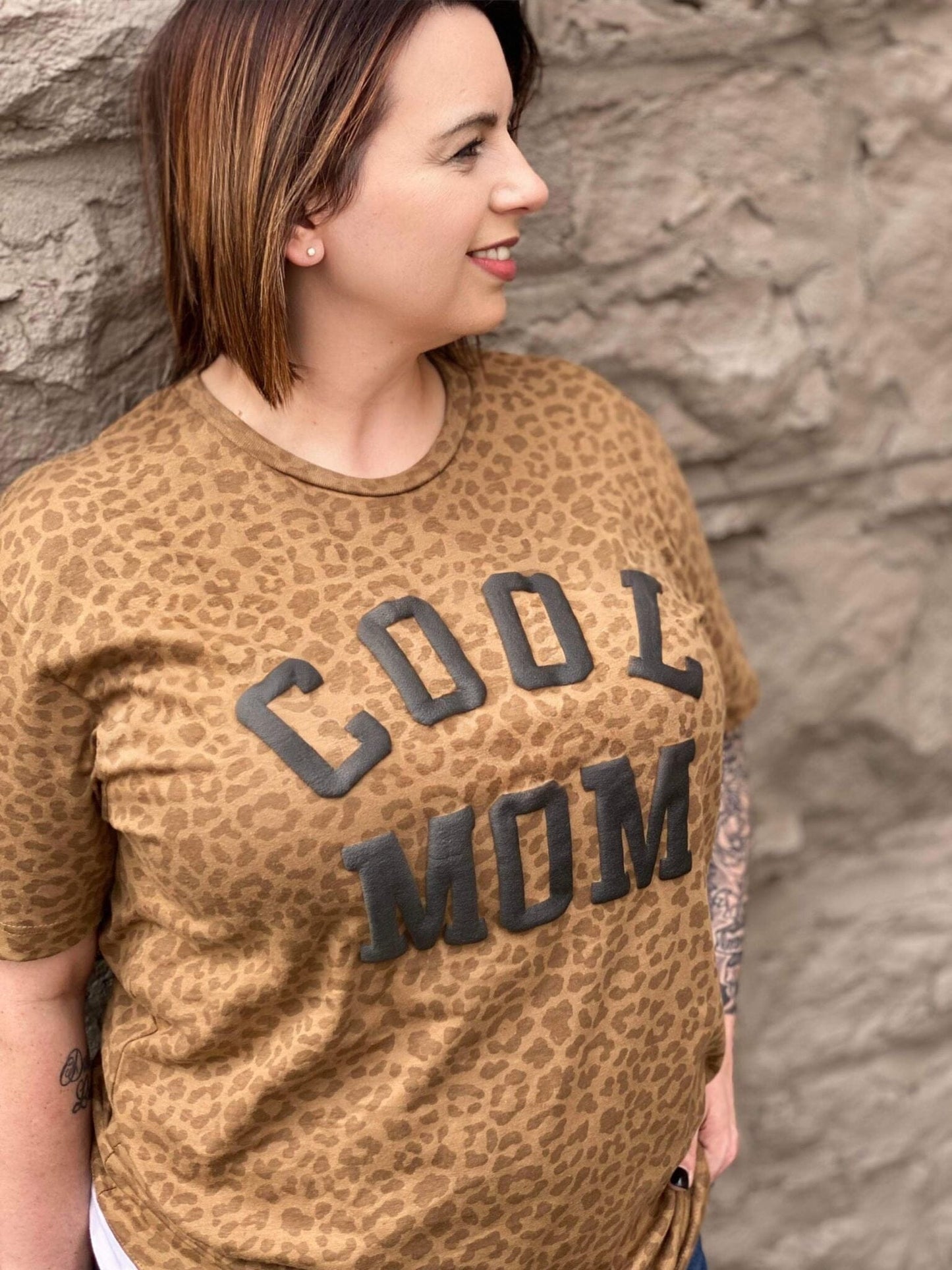 Cool Mom Leopard Tee ask apparel wholesale 