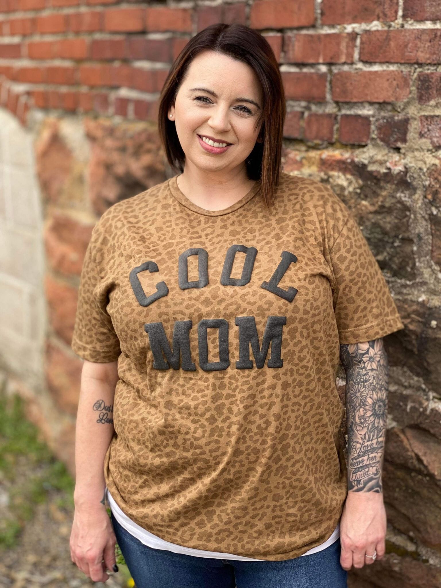 Cool Mom Leopard Tee ask apparel wholesale 