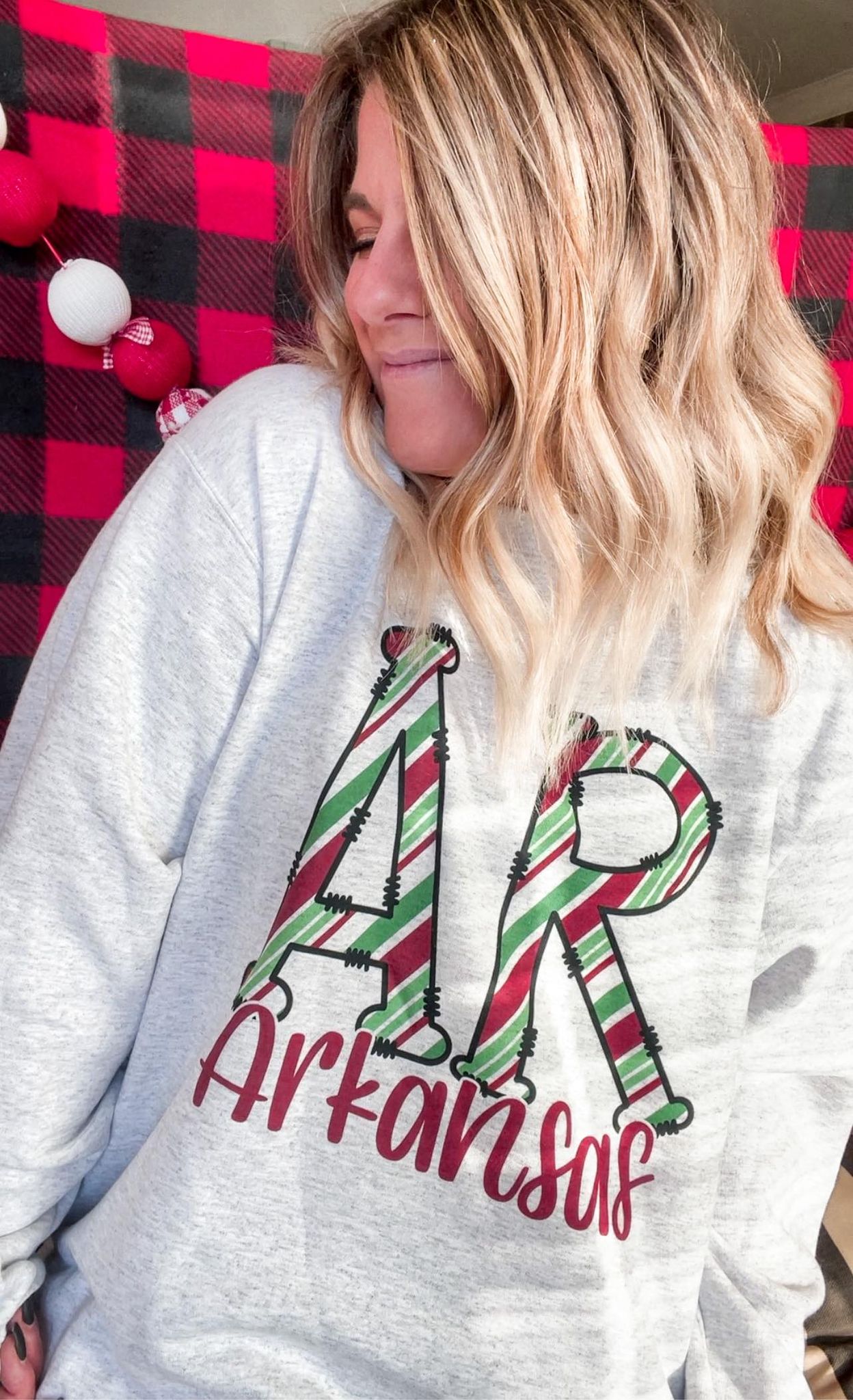 Custom Candy Cane State Sweatshirt-ask apparel wholesale