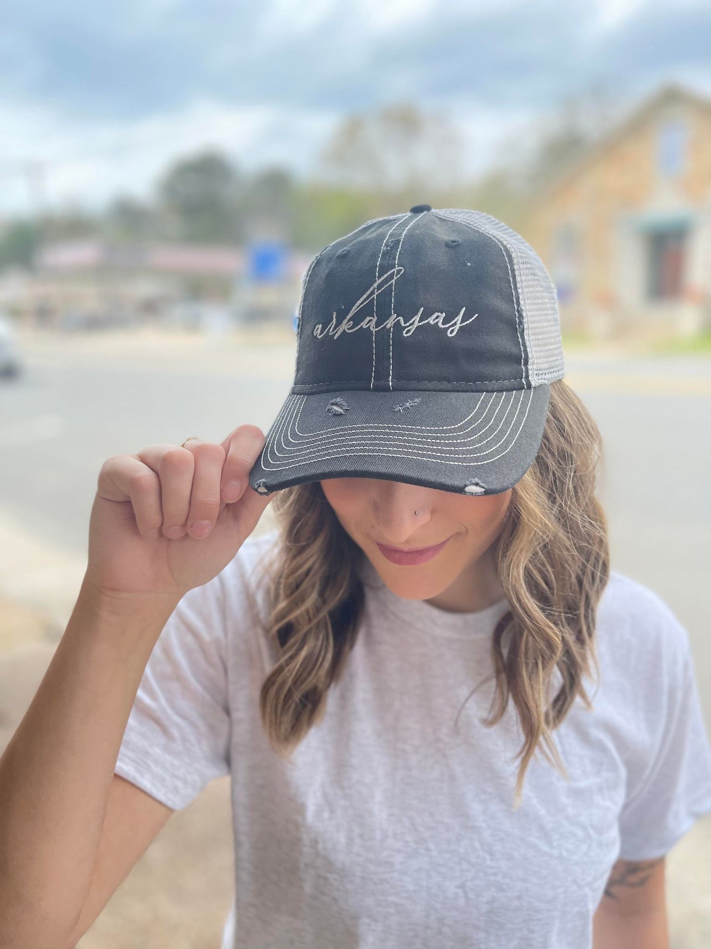 Custom Cursive State Hat-ask apparel wholesale