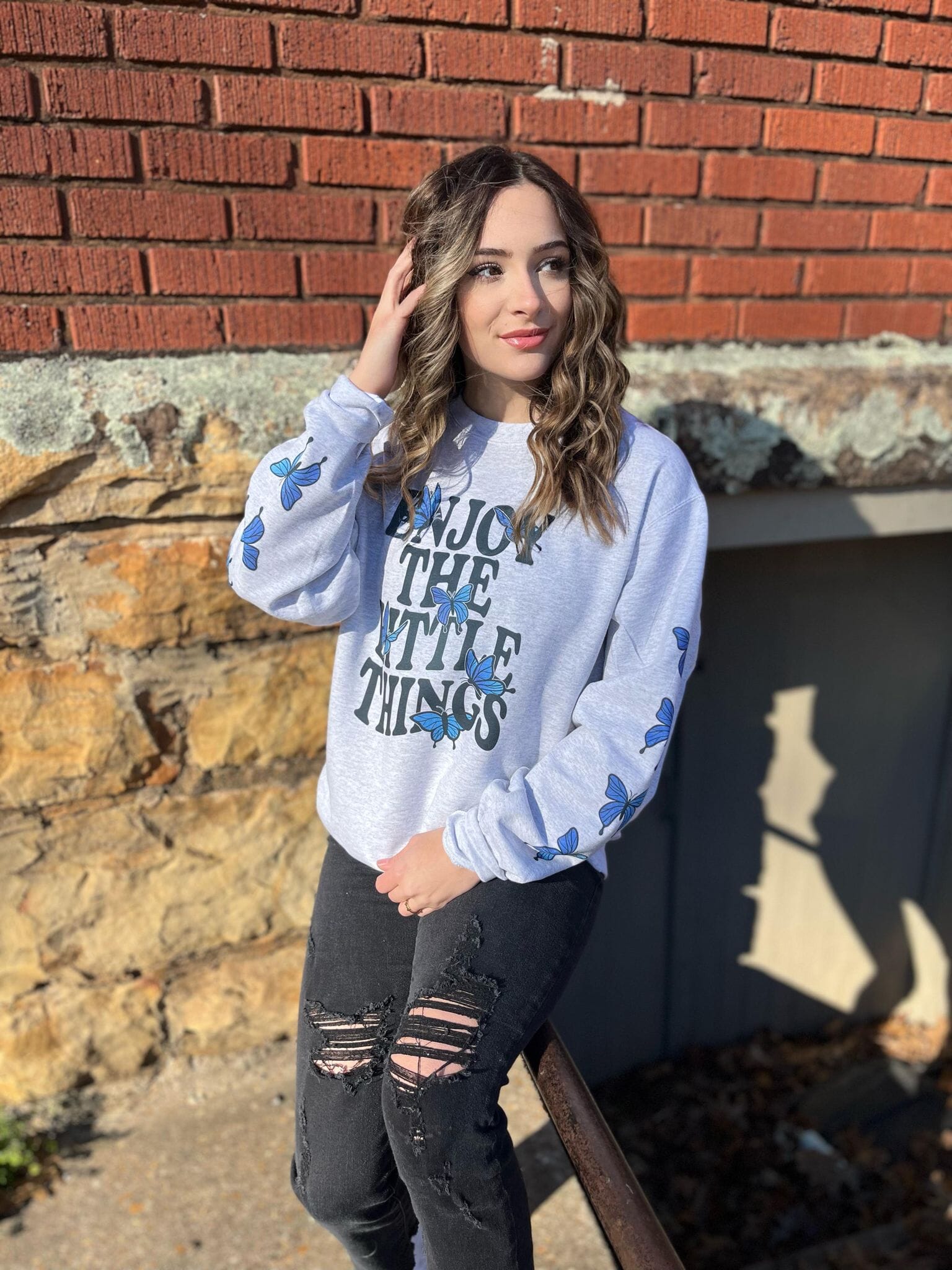 Enjoy The Little Things Sweatshirt-ask apparel wholesale