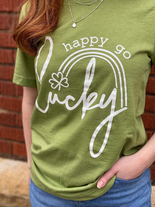 Happy Go Lucky Tee-ask apparel wholesale