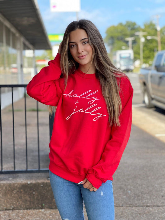 Holly + Jolly Sweatshirt-ask apparel wholesale